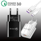 Быстрое зарядное устройство 18 Вт для Samsung A51 A50 S10 Plus S8 S9 S20 FE S21 Plus Ultra S10E A71 A70 A21S A31 A41 QC 3,0, USB-адаптер зарядного устройства