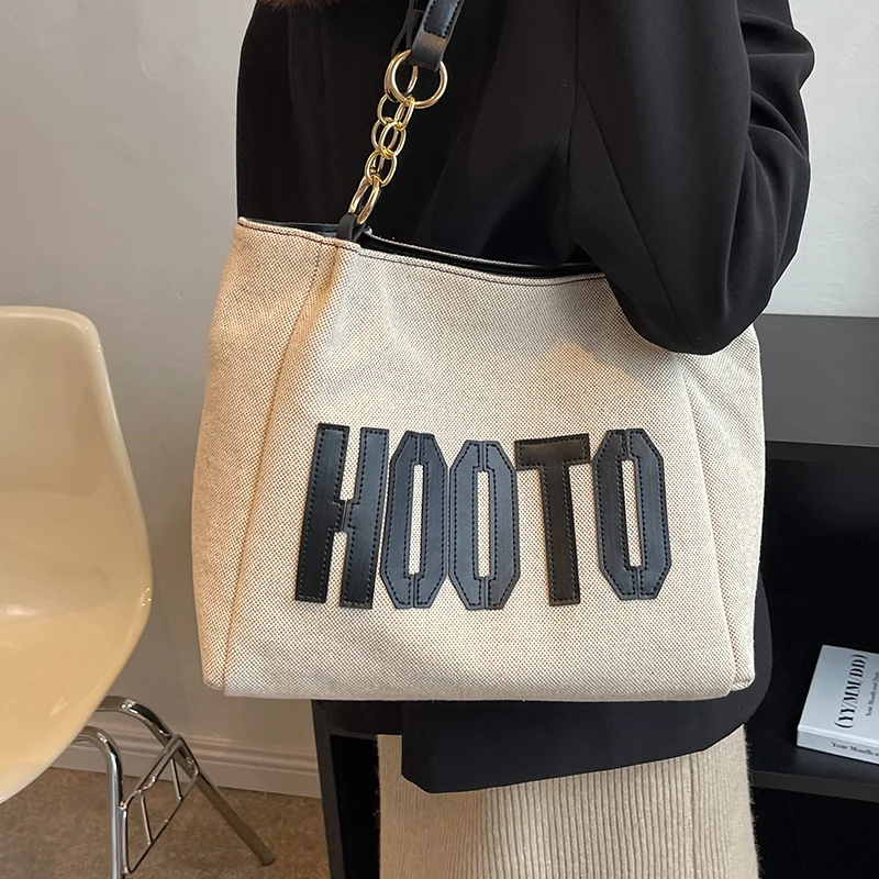 

Модная сумка-шоппер с надписью, универсальная Экологически чистая холщовая простая повседневная вместительная дамская сумочка-тоут с ручками сверху