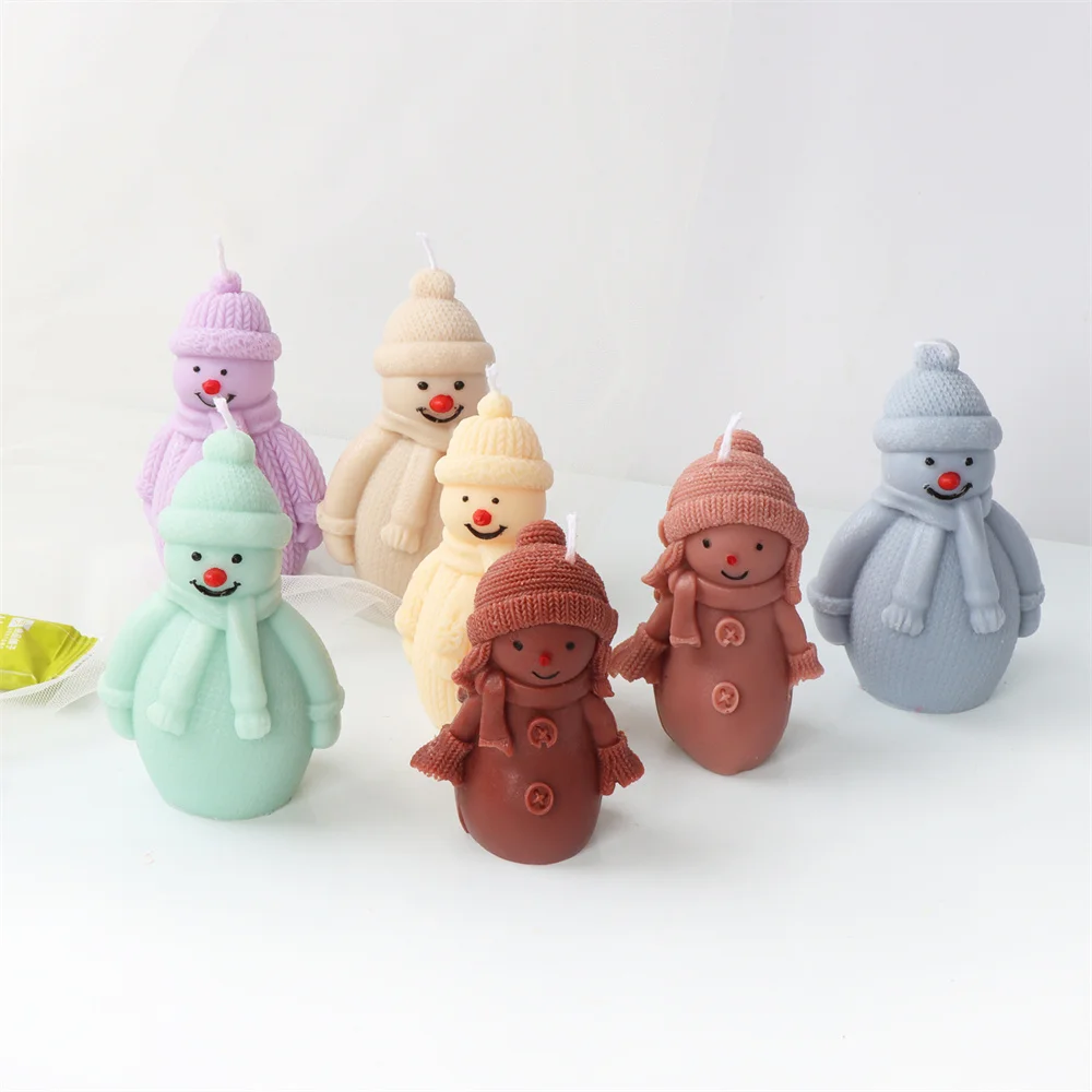 

Christmas Snowman Candle Molds Silicone Xmas Girl Scented Soap Mould Art Crafts Holiday Decoration Tooling DIY