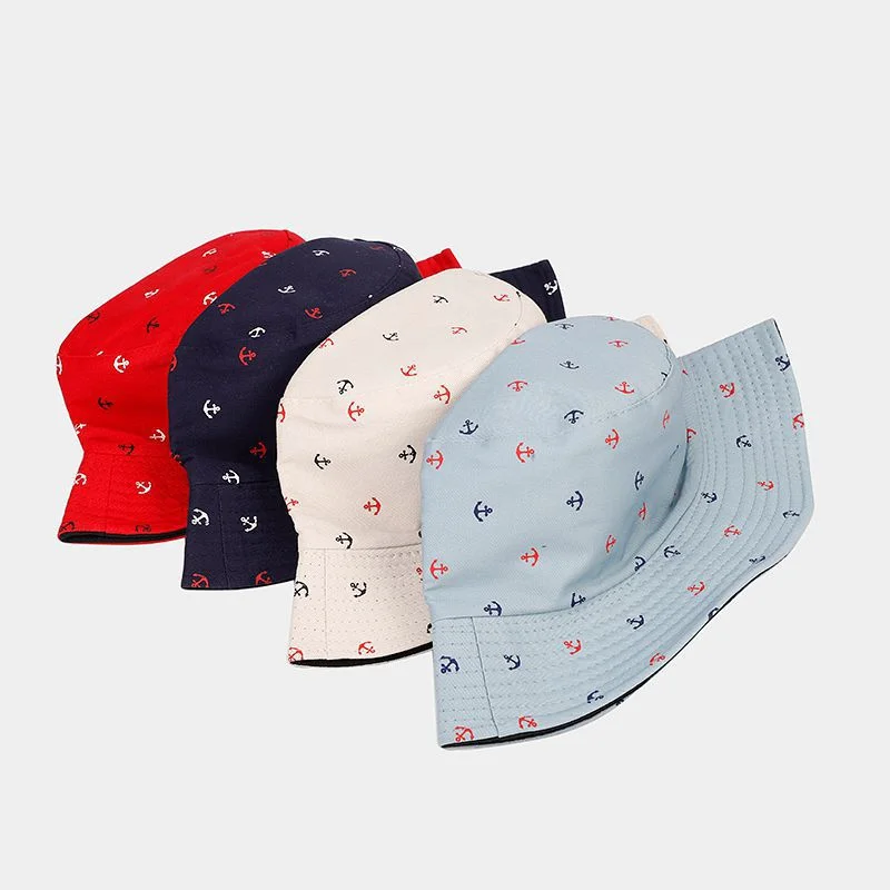 

Funny Anchor Pattern Mens Bucket Hat Large Size Short Brim Hats For Men Casual Panama Cap Bob Hip Hop Fisherman Cap For Women