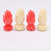buddhas hand coral beads for jewelry making necklace pendant lotus pedestal artificial coral beads wholesale