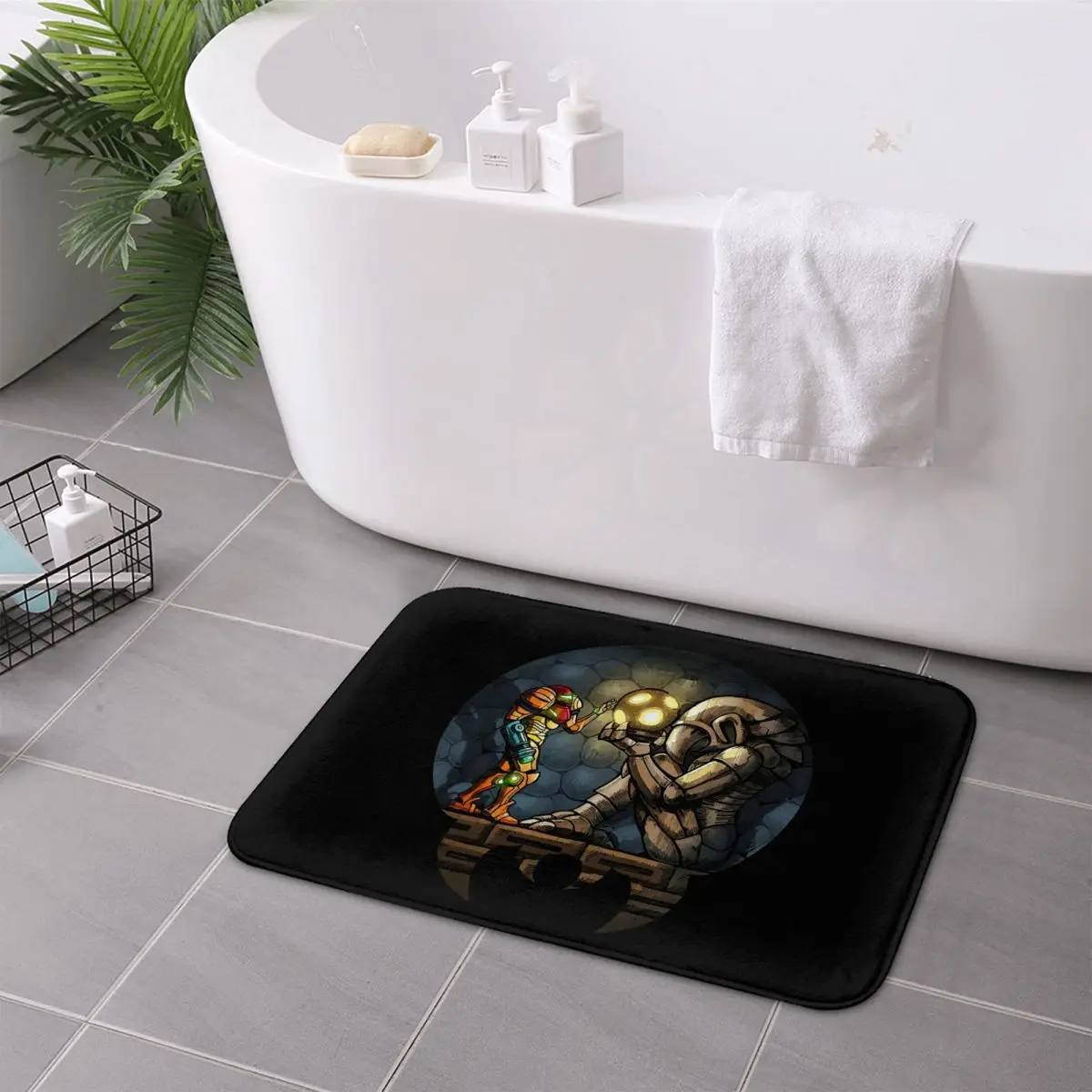 The First Chozo Metroid Samus Aran Нескользящий коврик для пола впитывающий ковер входа дома