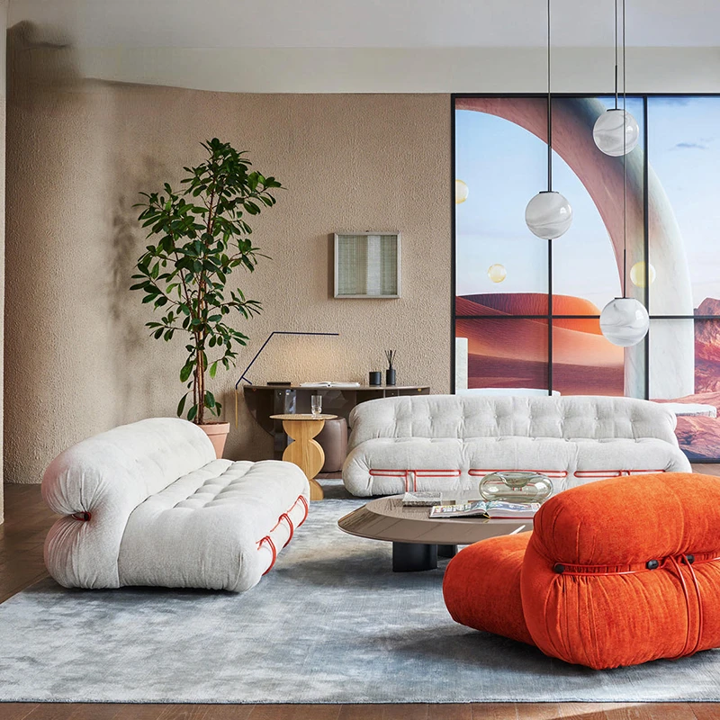 Диван софа oriana простой современный двухместный диван из губчатой ткани