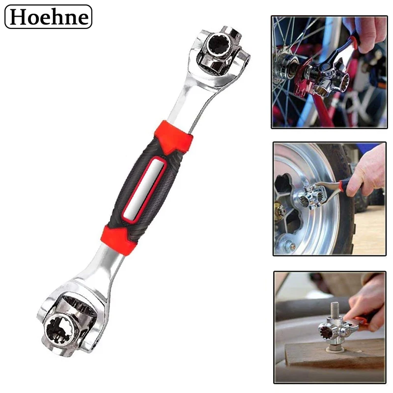 

52-in-1 Universal Wrench Socket Wrench Multifunction Wrench Tool with 360 Degree Rotating Head Bicycle Motorcycle Wrench Sets