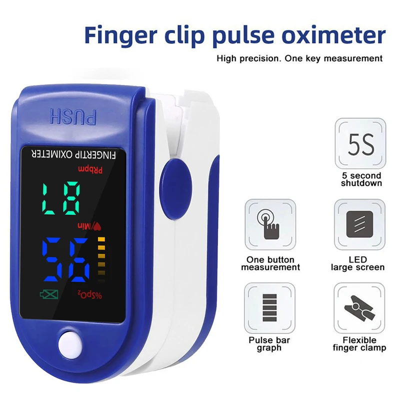 Led - Finger Clip Oximeter One Button Measurement LED Large Screen Pulse 5 Second Shutdown Silicone Mould |