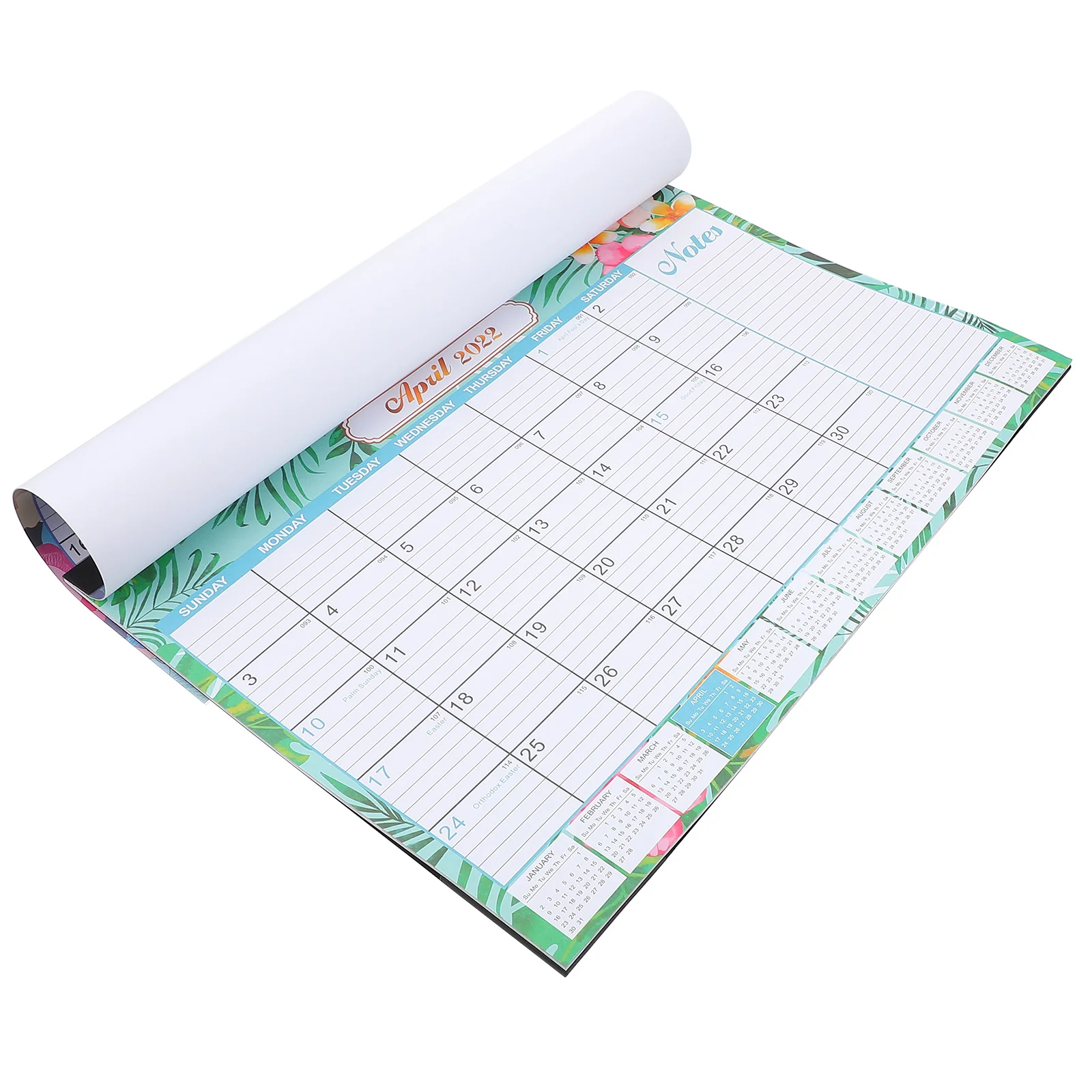 

1Pc Paper Useful Practical Durable Wall Hanging Calendar Memo Desk Calendar 2022 Monthly Calendar