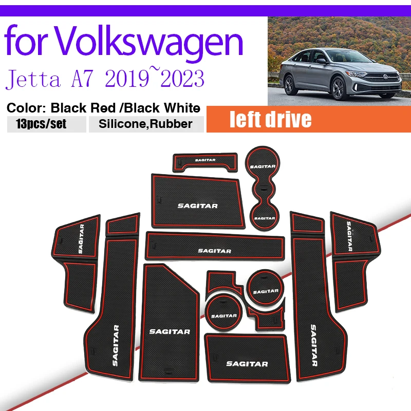 

Резиновый пыленепроницаемый коврик для Volkswagen VW Jetta A7 Vento 2019 ~ 2023, 2020 2021 2022 Противоскользящий коврик для входной двери, подставка под чашку, разъем для ворот, аксессуары для интерьера
