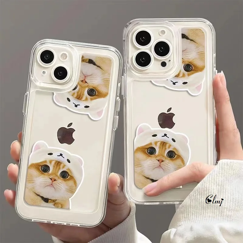 

Clmj Cute Cat Kitten Phone Case For iPhone 13 Mini 11 Pro 12 14 Plus Se 2020 7 Plus 8 XS Max XR X Silicone Soft Protective Cover