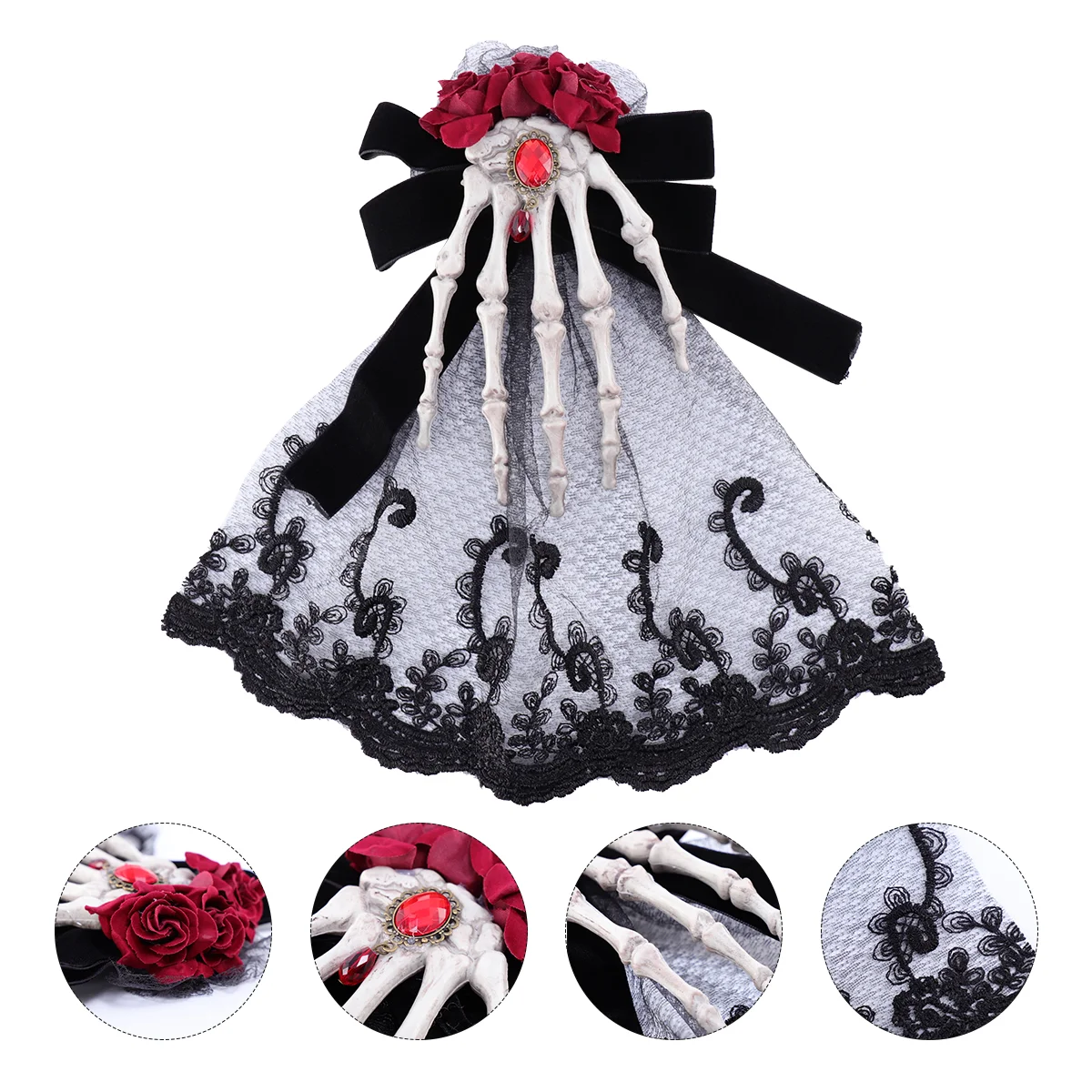 Готические заколки для волос брошь с костями рук пряжка на голову головной убор