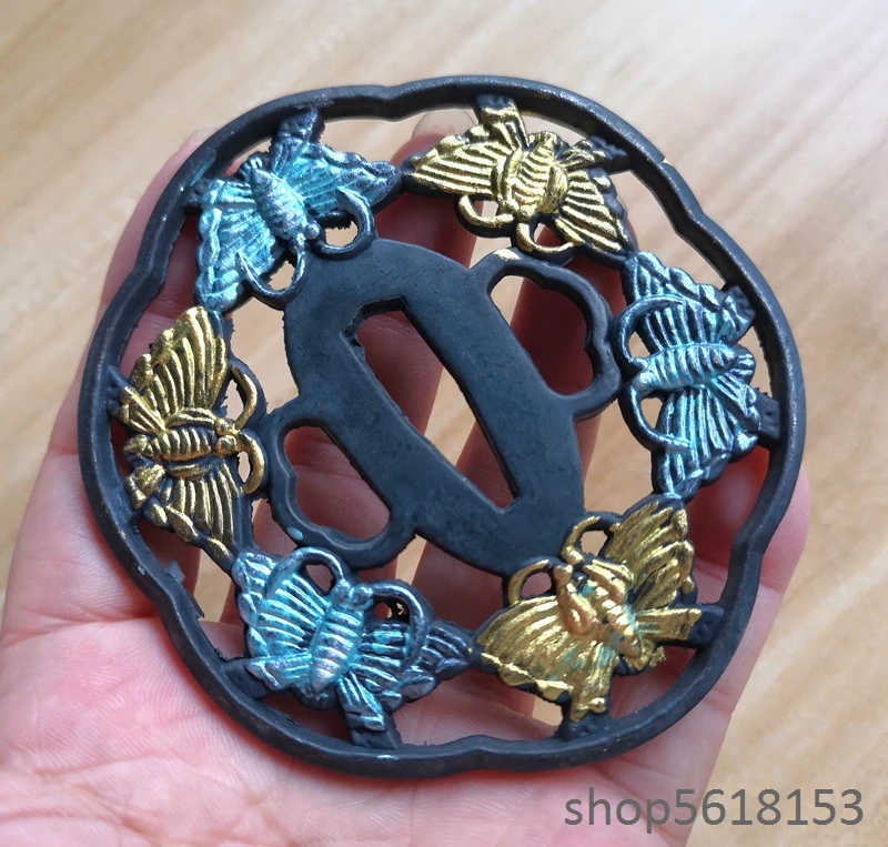 Цветные бабочки из сплава Tsuba для японского меча Катана wakizashi танто