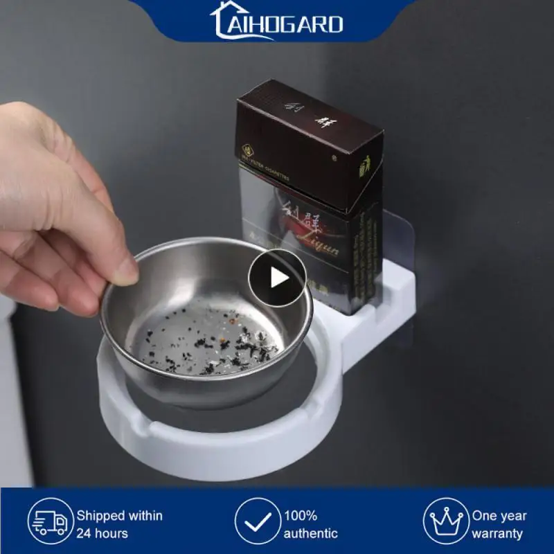 

Non-marking Sticker Ashtray Wall Paste Home Ashtray Simple Bar Smoking Indoor Cigarette Butt Storage Shelf Kitchen Storage 2021