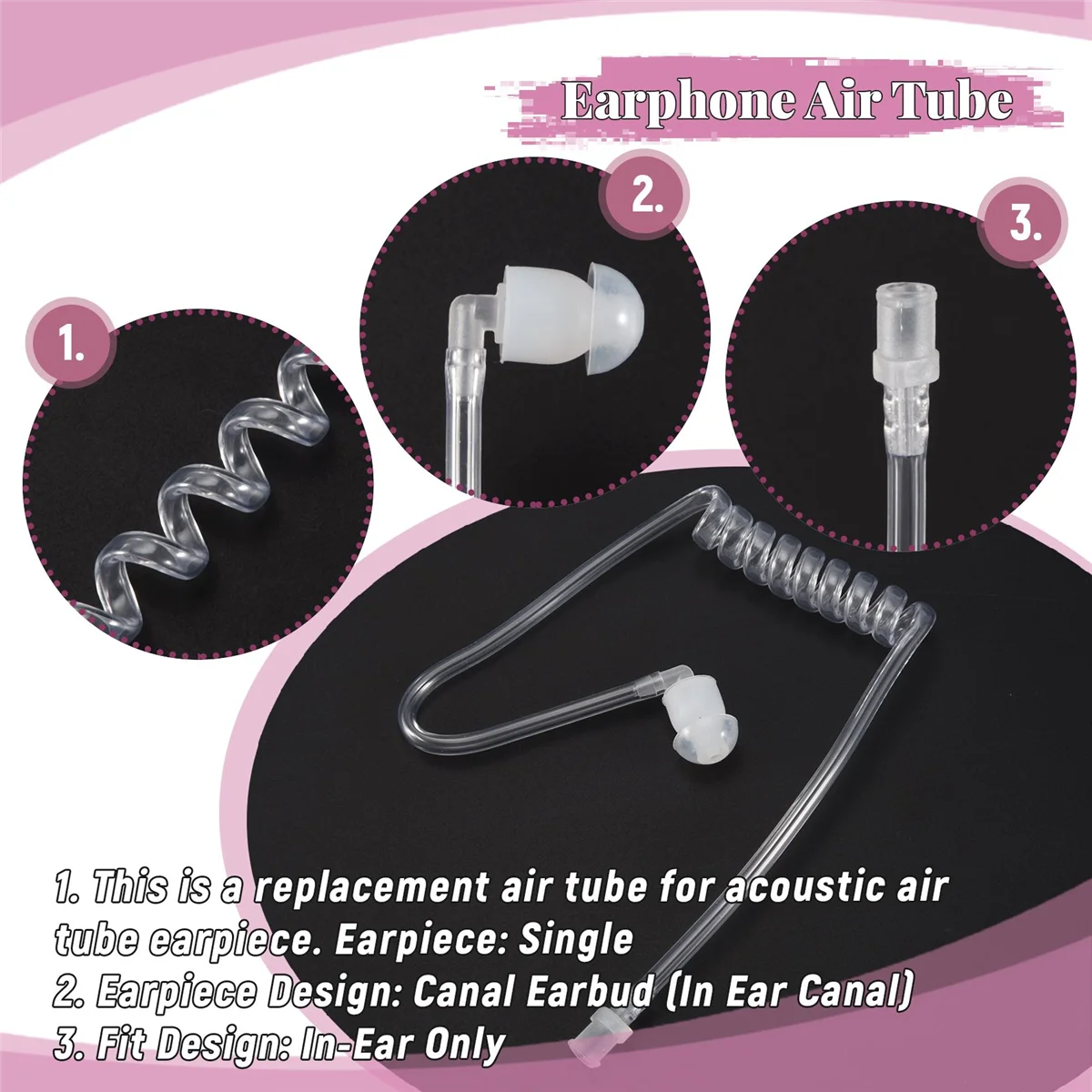 Аксессуары для наушников прозрачная катушка акустическая Воздушная трубка