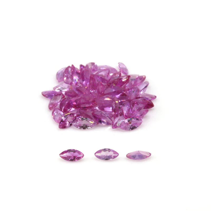

High Quality Wholesale Natural Loose Gemstone Marquise Cut Pink Sapphire 1.5x2.5mm Necklace Earrings For Women Keychain Bracelet