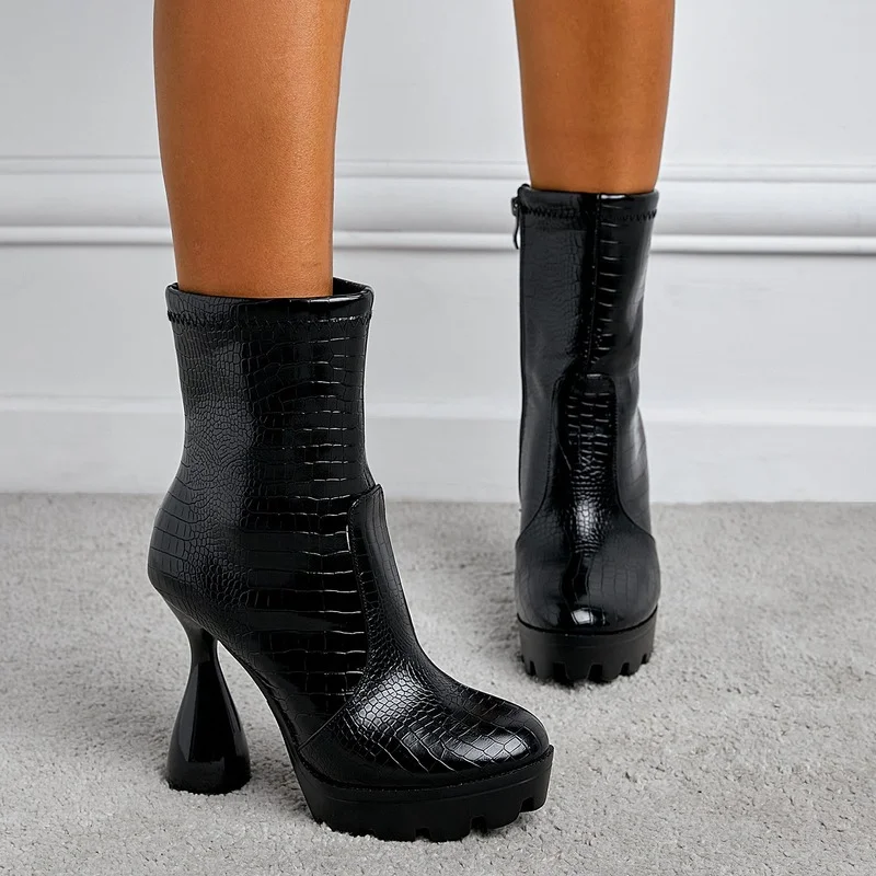 

New fashion wine glass with sexy high heels knight boots short boots women's shoes