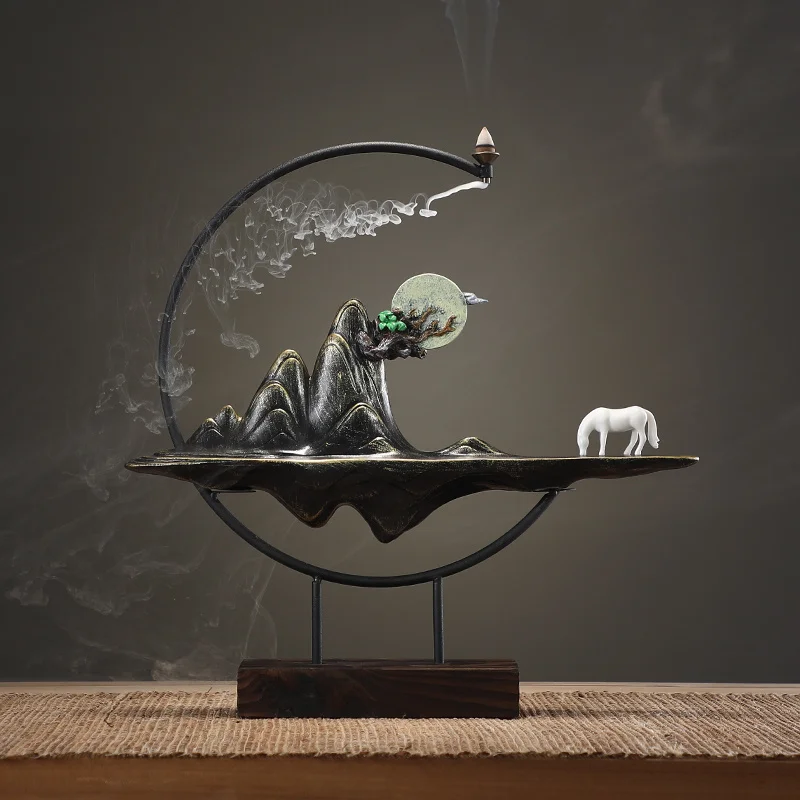 

Burners Reflux Waterfall Incense Holder Smoke Creative Aromatherapy Incense Lotus Quemador De Incienso Decoration Home L