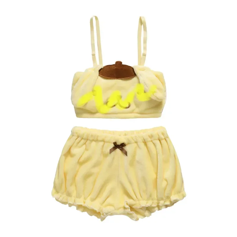 Lilico желтый милый бархатный топ и шорты женские костюмы для косплея с пудингом