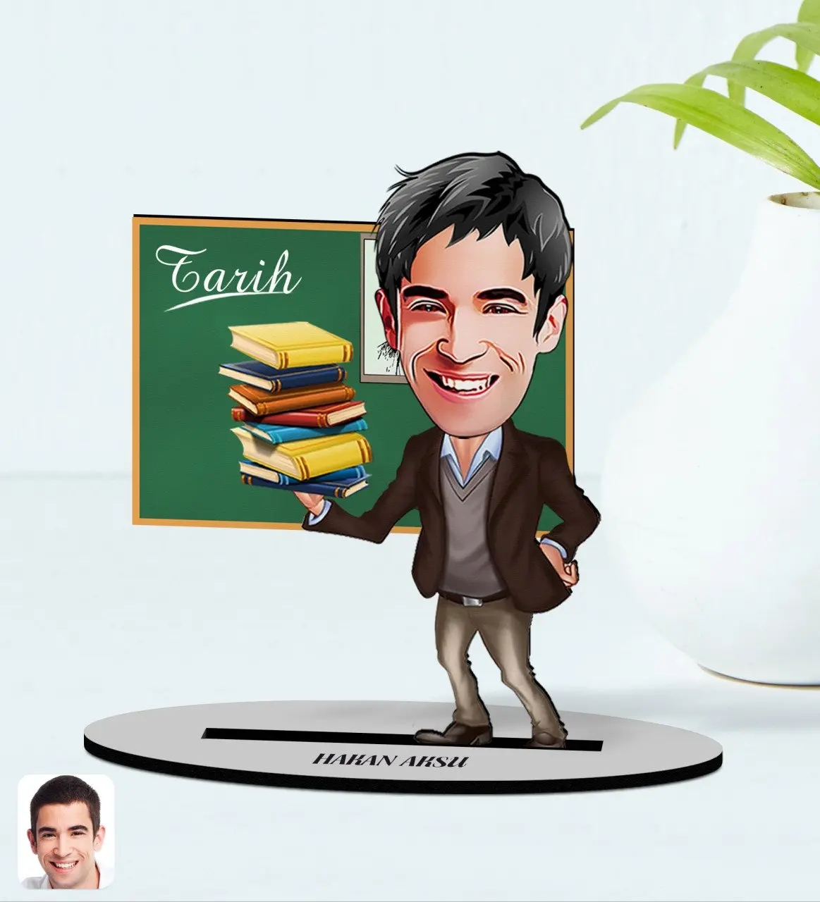 

Персонализированная деревянная безделушка для мужчин, учителя истории, карикатюрилю, модель 1