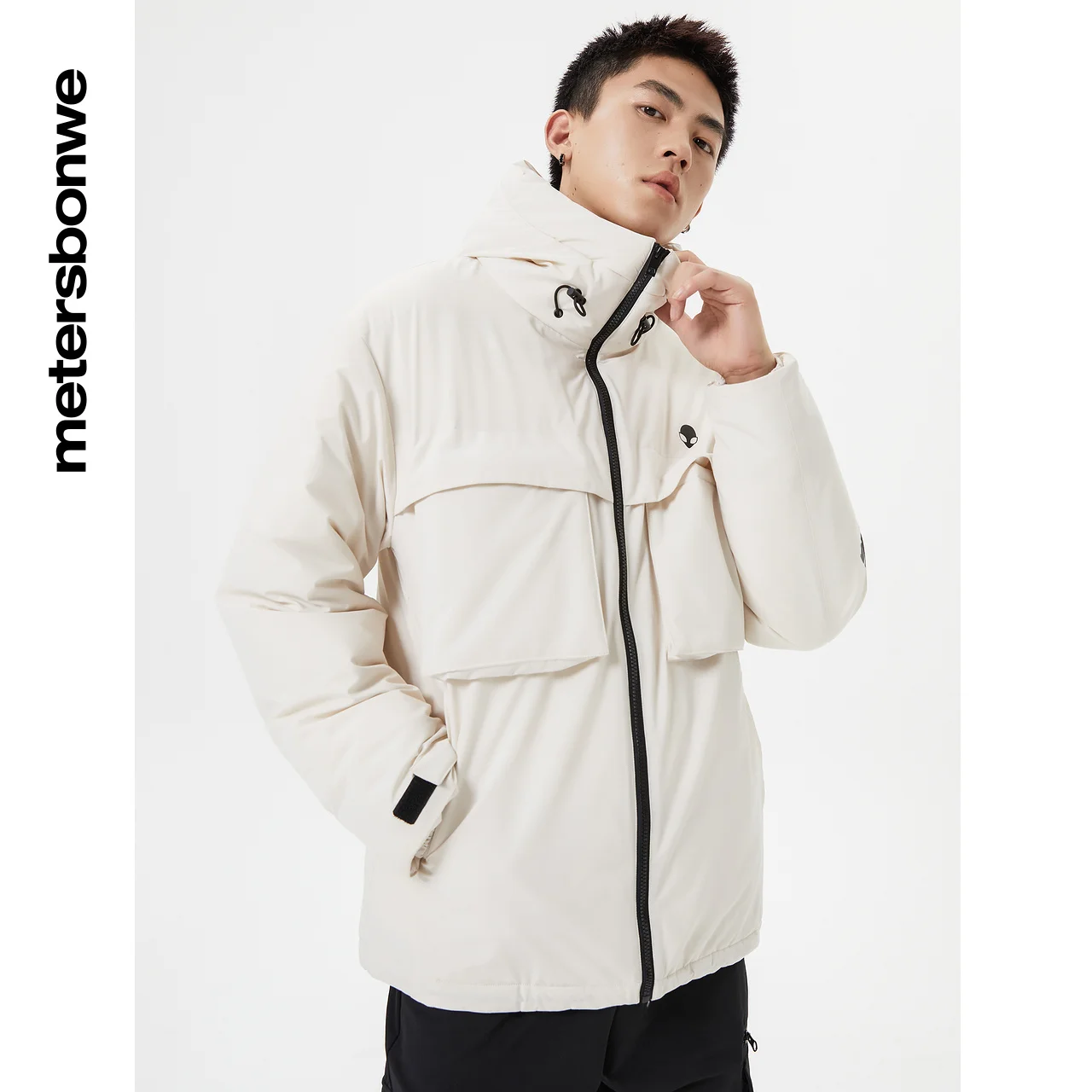 Metersbonwe Hooded Letter Print Down Jacket Men Winter Warm Fashion Fit Down Coat Jackets Male Brand Outerwear New Clothing