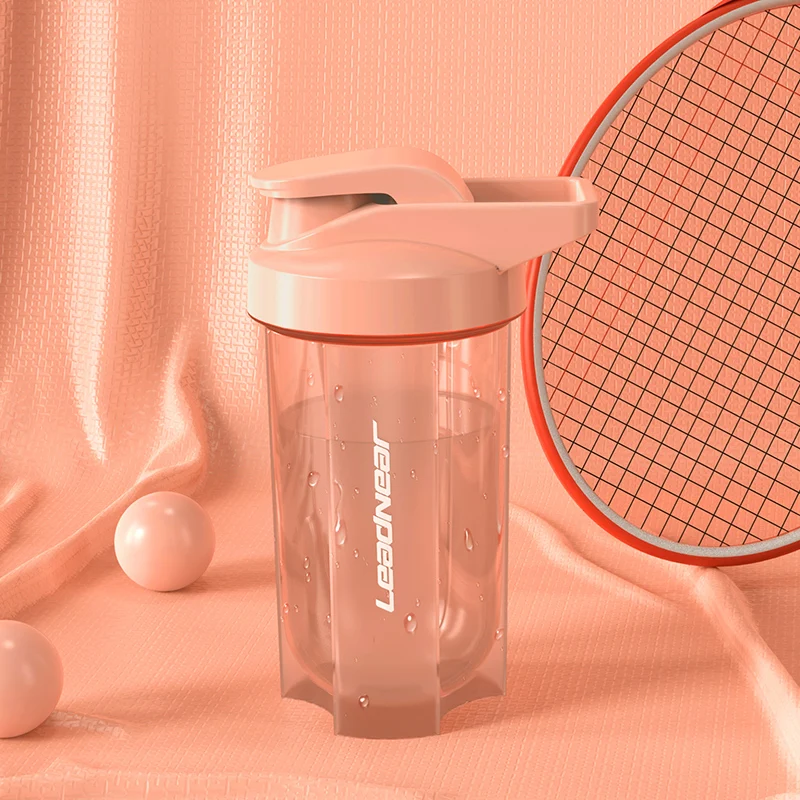 

Plastic Transparent Convenient Fitness Sports Water Cup, Milkshake Protein Powder Substitute Sports Mixing Cup Water Bottle