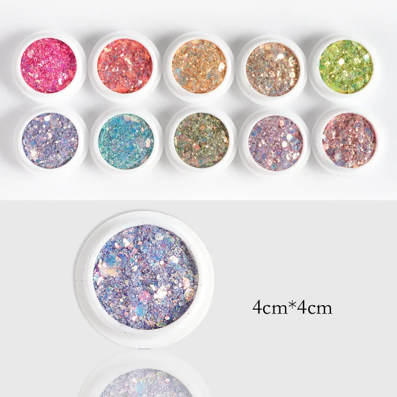 

RIKONKA 10 Color Sparkly Nails Glitter Sequins Art Holographic Mermaid Flakes DIY Design Manicure Shiny Nails Accessories 2023