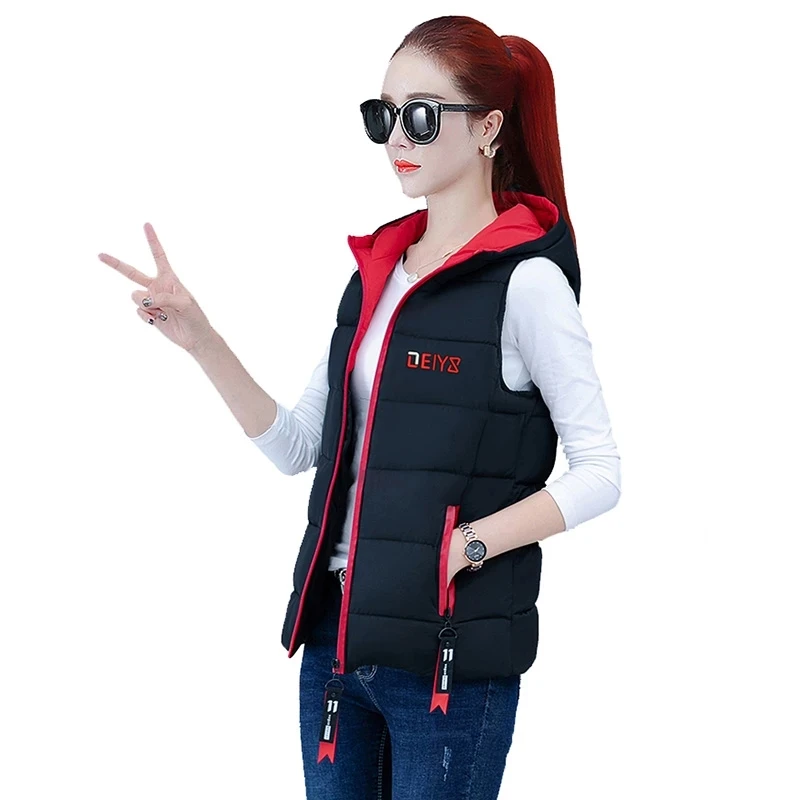 

Down Cotton Vest Women Short Jacket Outerwear 2021 Autumn Winter New Fashion All-Match Waistcoat Vests Woman 3XL