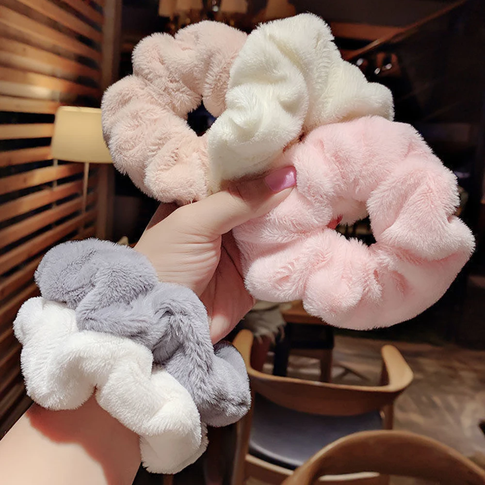 

Fluffy Large Intestine Hair Rope Big Size Scrunchies Women Winter Soft Headwear Girl Ponytail Holder Hair Accessories Headband