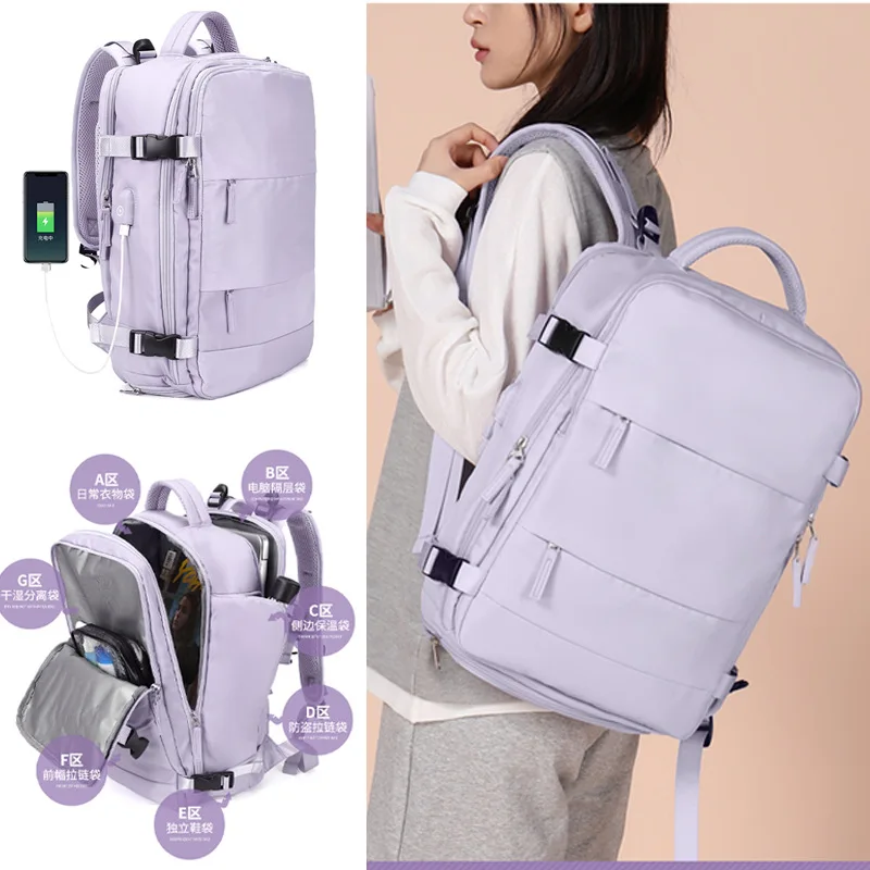 

2022 New Women Laptop Backpack 15.6inch Teenagers USB Charging School Backpack Independent Shoe Bag Outdoor Travel Backpack y2k