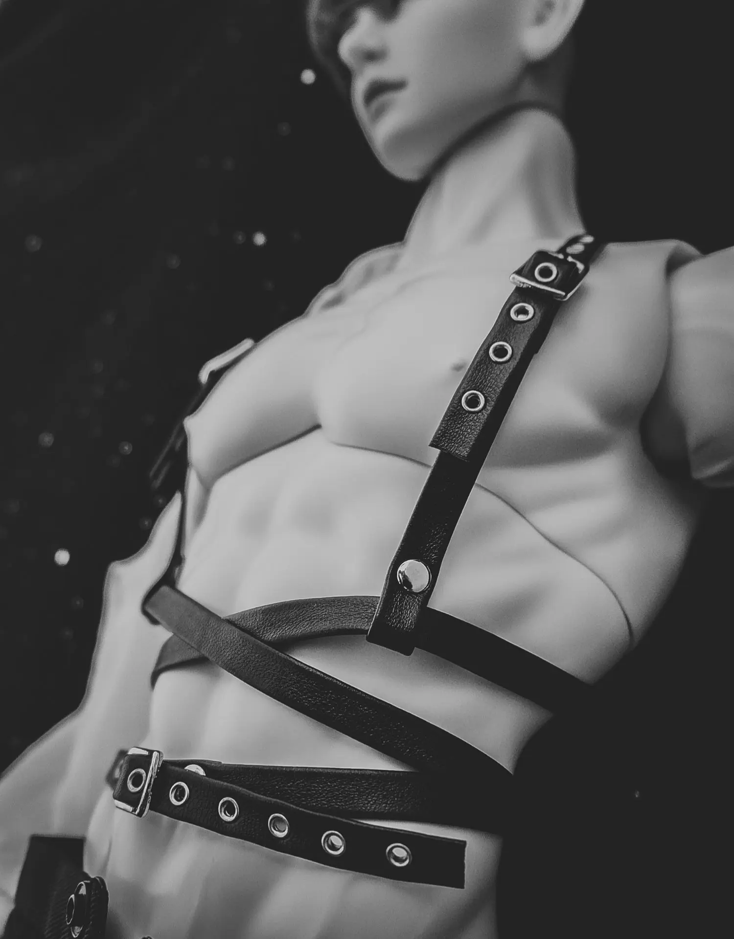 D04-A413 children handmade toy 1/3 Uncle Dragon73 ID75 HID Doll BJD/SD GSC doll Accessories silver black waist belt straps 1pcs images - 6