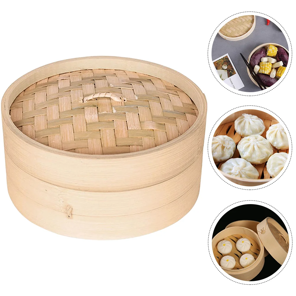 

Kitchen Tool Buns Making Steamer Basket Chinese Food Reusable Bamboo Covered Steaming Cooking Natural Seafood Tools