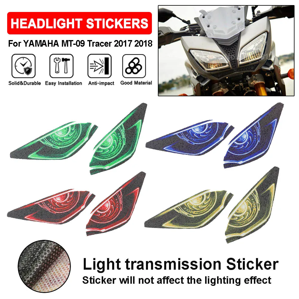 

For YAMAHA MT-09 Tracer MT09 MT 09 2017-2018 Motorcycle 3D Front Fairing Headlight Stickers Guard Head light protection Sticker