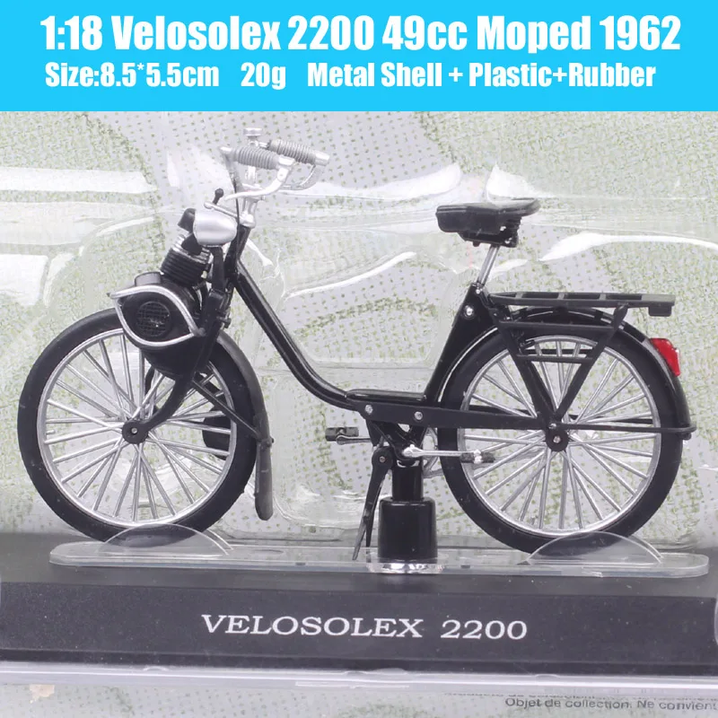 Атласный винтажный мопед 1/18 49cc 2200 мотоцикл Литые и игрушечные автомобили копия