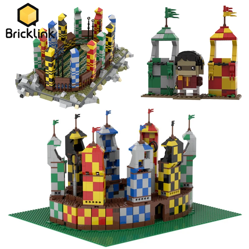 Bricklink MOC кино Волшебная школа Quiditchs шаг спорт место архитектура городской дом творческий эксперт строительные блоки игрушки подарок Bricklink MOC кино Волшебная школа Quiditchs шаг спорт место архитектура городской дом творческий эксперт строительные блоки игрушки подарок