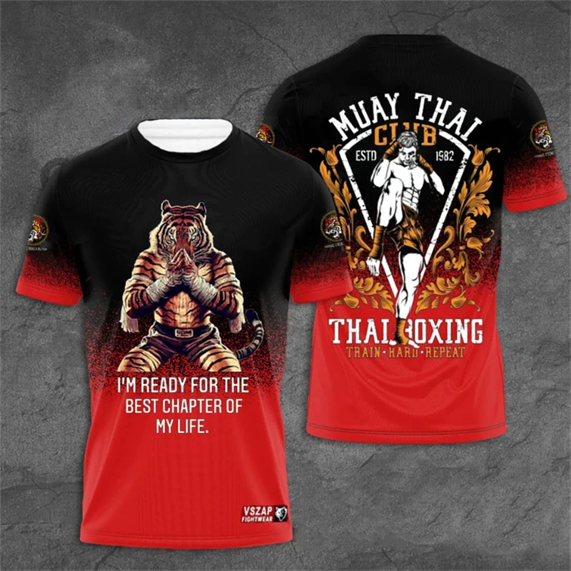 

Men's and women's 3D Thai boxing printed T-shirt, short sleeved top, cheap classic T-shirt, affordable, wrestling pattern T-shir
