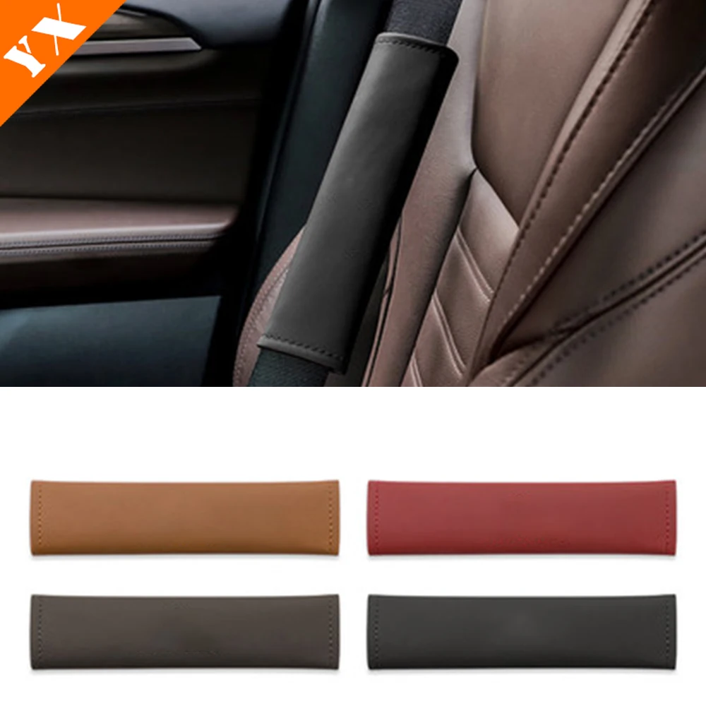 

For Citroen C5X C6 C3XR E-C3L Auto Trim Accessories Car Leather Seat Belt Shoulder Cover Safety Belt Protective Cover Decoration