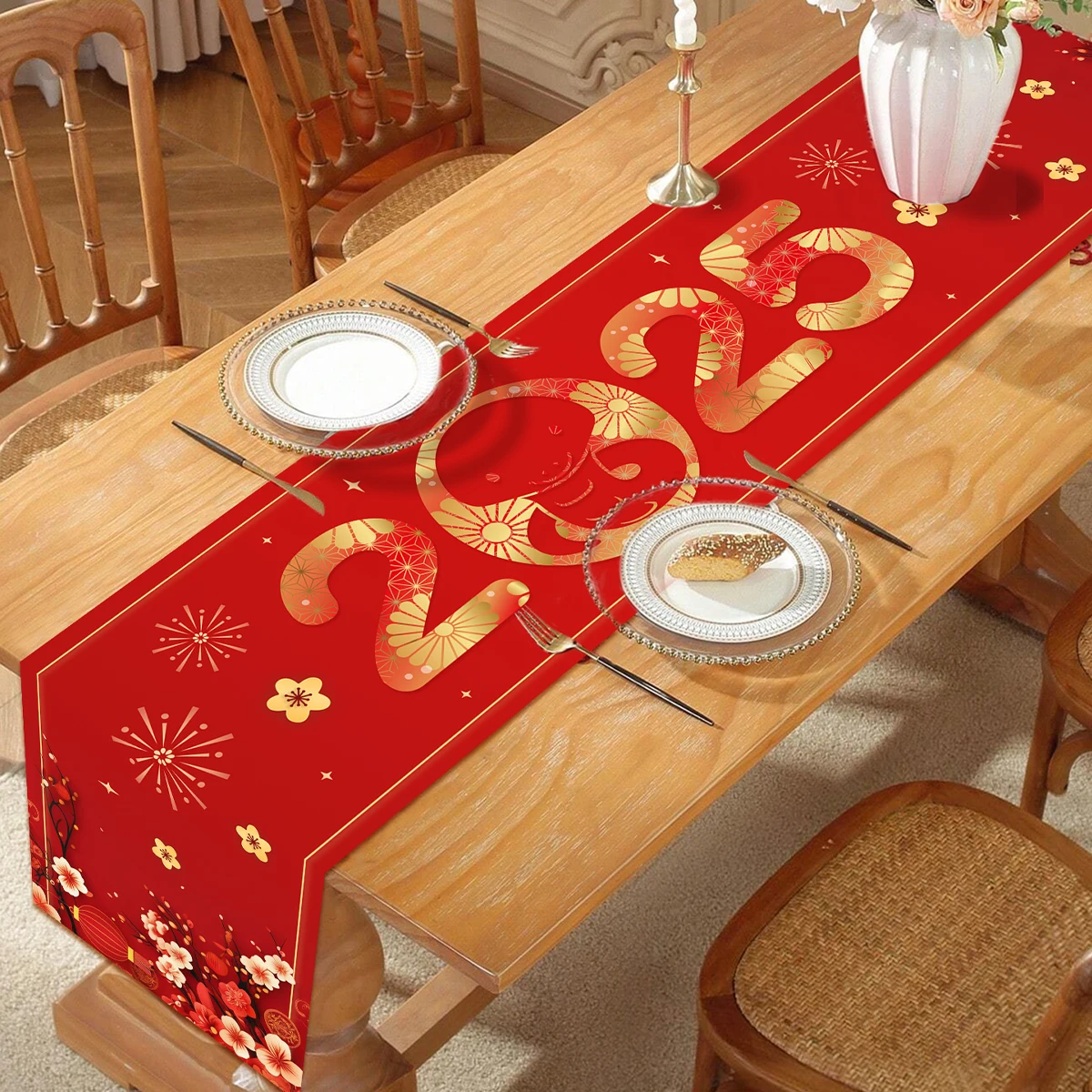 Настольные флажки на китайский новый год Рождество кухня столовая дорожка