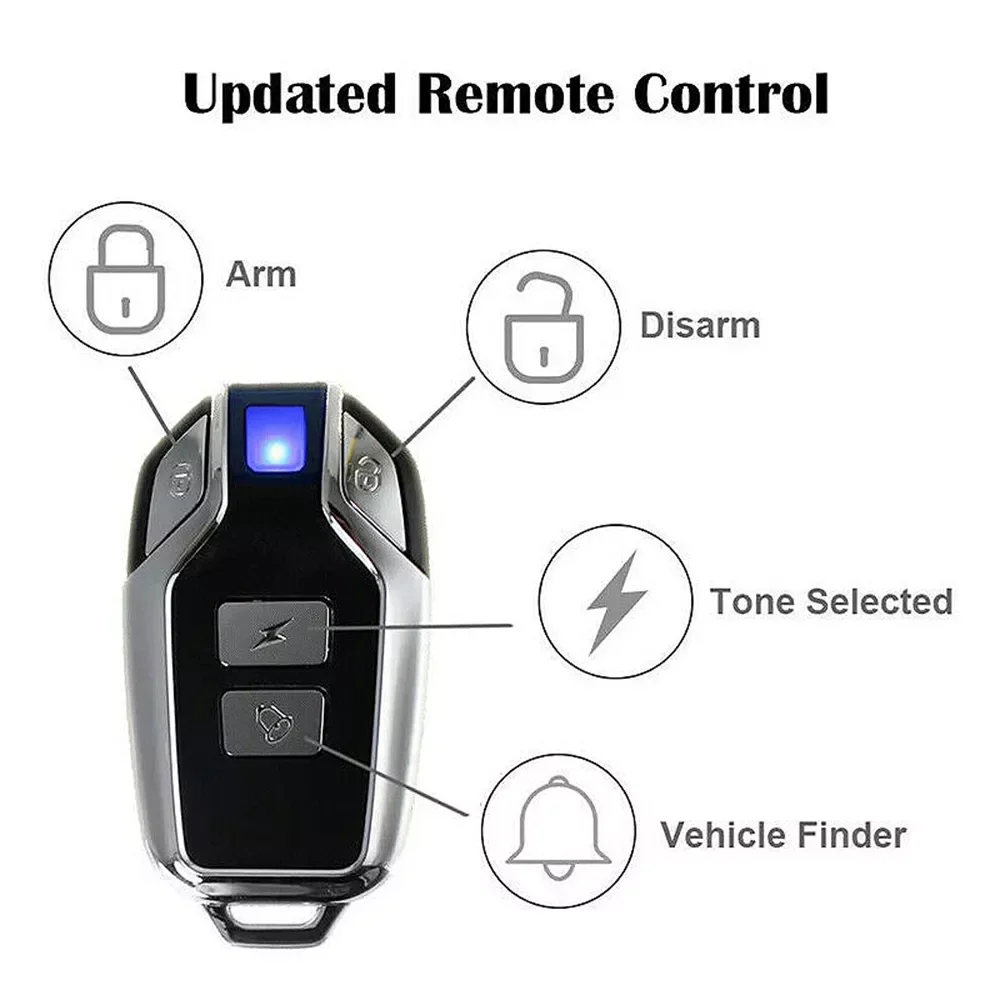 

Anti-Theft Motorcycle Bike Alarm with Remote Waterproof Security Alarm Vibration Sensor 113dB Loud