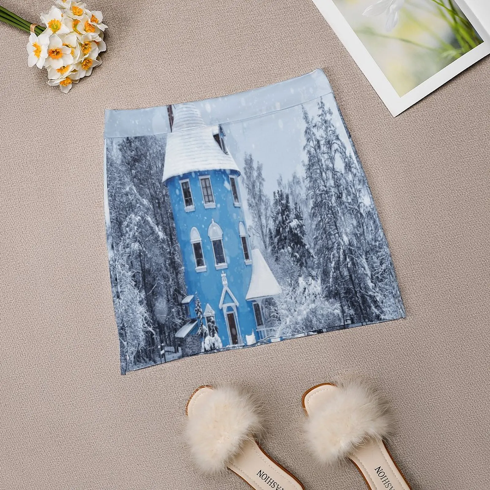 Зимние юбки Snowing Moomin World женская мода 2022 брючная юбка мини-юбки офисная короткая