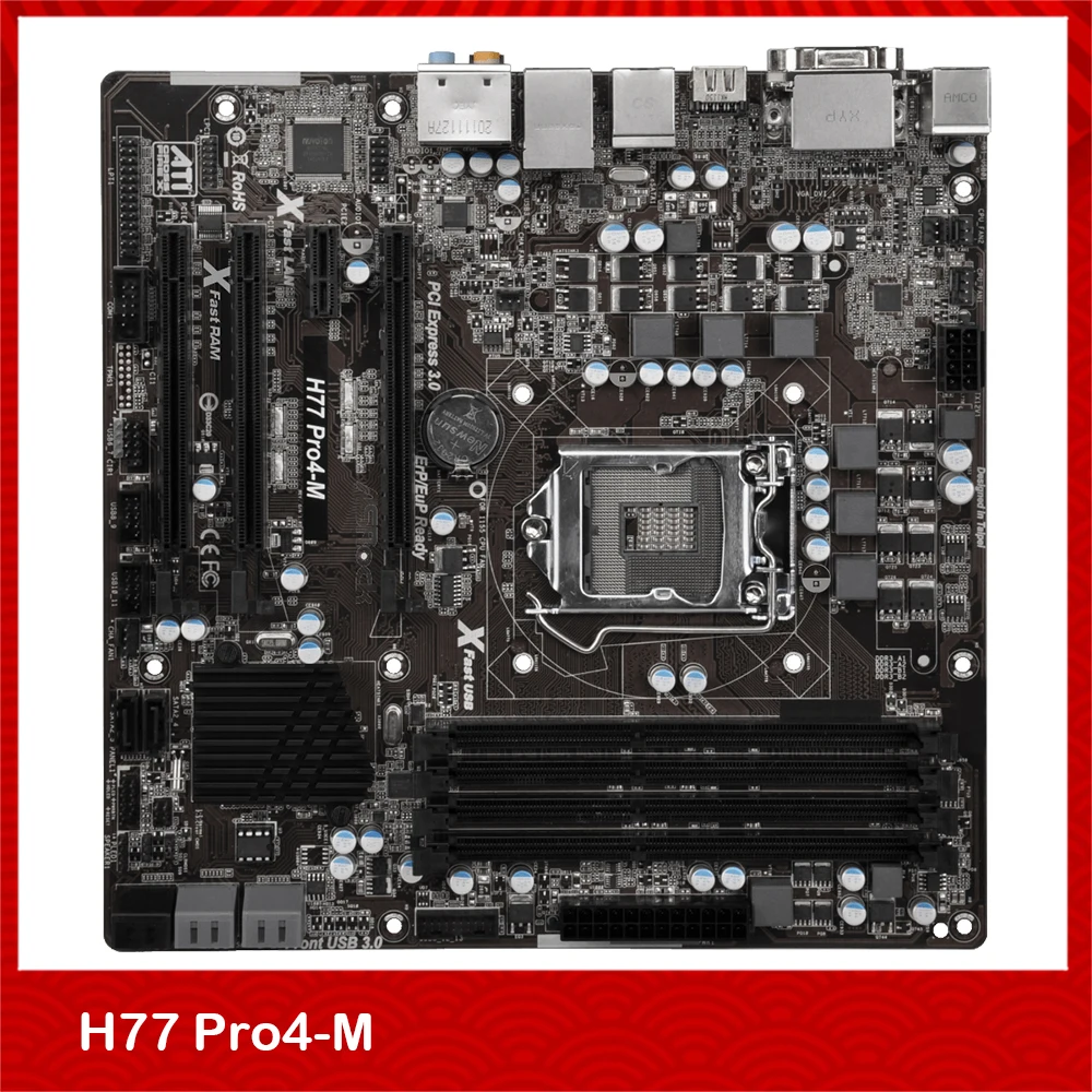 

Original Desktop Motherboard For ASRock H77 Pro4-M 1155 DDR3 1600 All Solid State Integrated Board