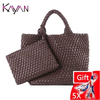 fashion women shoulder bag handbag ladies knitting bag crossbody weave bag female pu leather plait purse summer beach bag