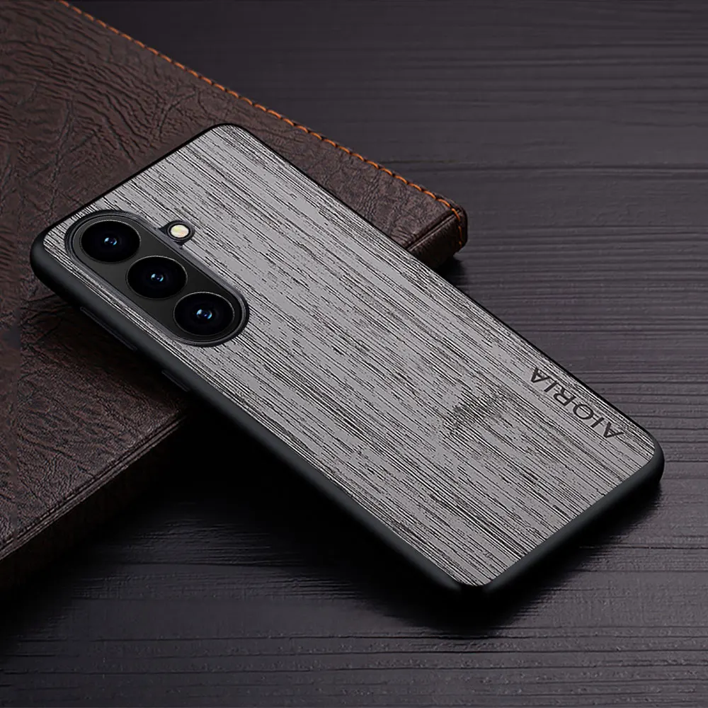Фото Чехол для Samsung Galaxy S26 Ultra Pro Edge S9 S8 S26+ Plus с текстурой под дерево из искусственной кожи, чехол для телефона Samsung S26 Ultra №3