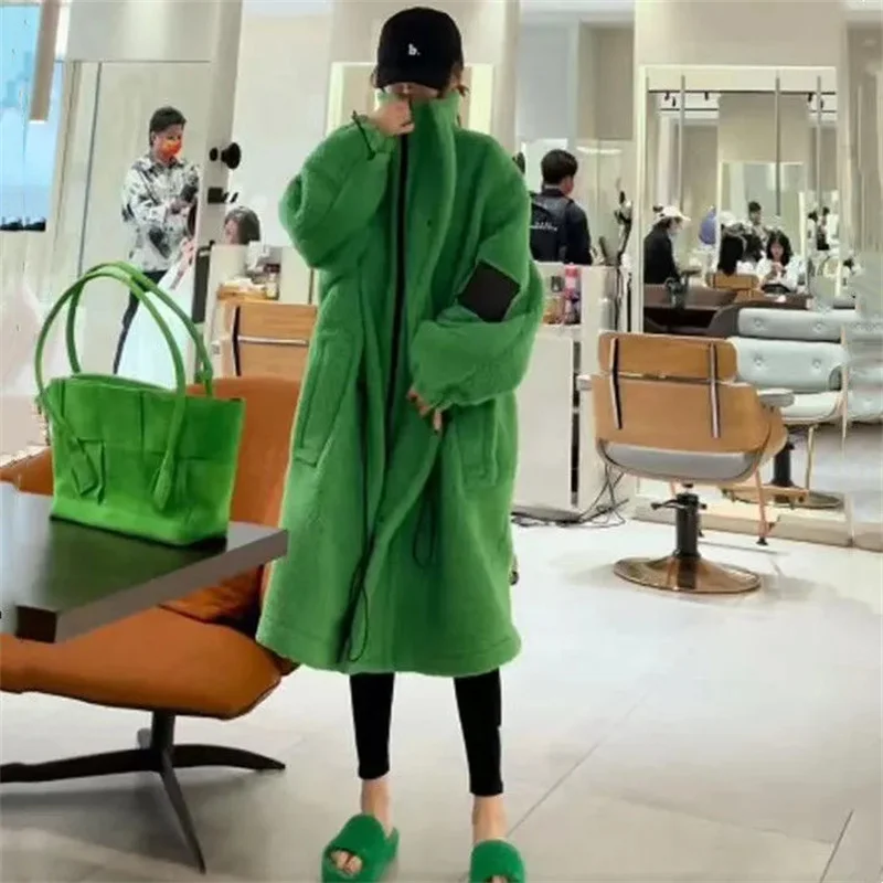 Высококачественная уличная верхняя одежда из овечьей шерсти для женщин 2024