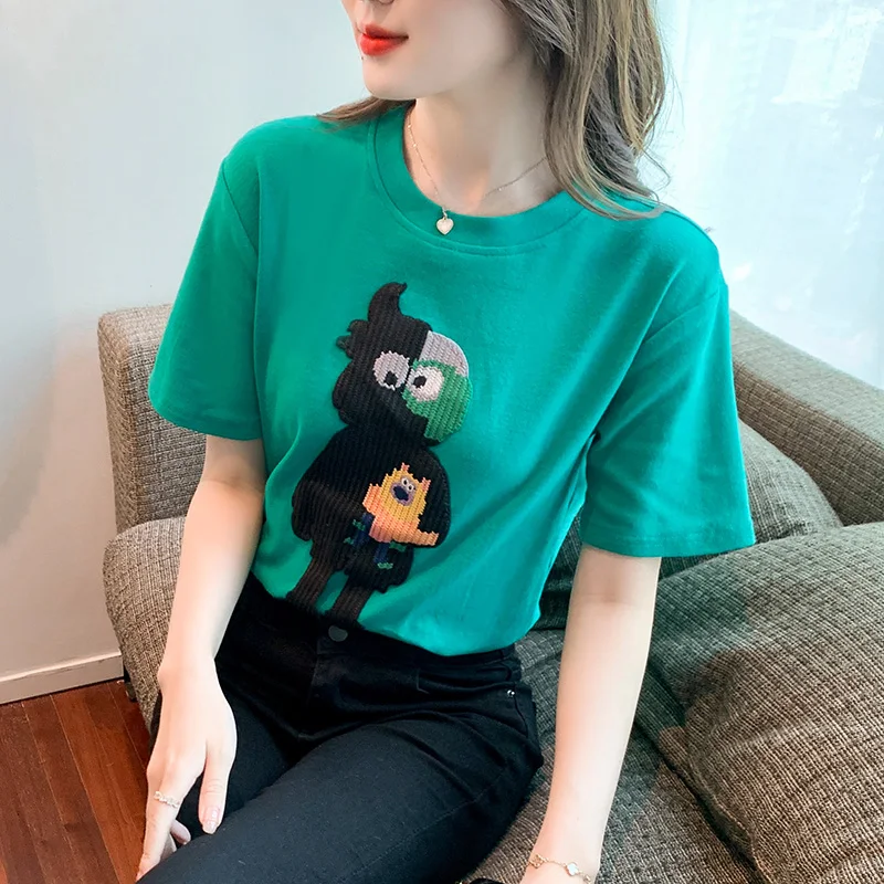 

Футболка BOBOKATEER, женская одежда, хлопковая футболка, женские топы, женские футболки, модные женские футболки с круглым вырезом, белые женские...