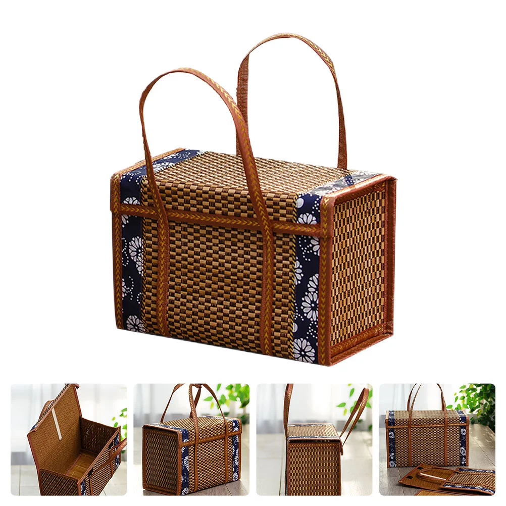 

Basket Woven Baskets Toy Serving Storage Picnic Fruit Container Wicker Grocery Bath Gift Kids Delivery Rattan Tote Travel Dried