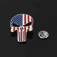 new hiphop skull brooch creative american flag movie same jewelry pin badge personality clothes backpack brooch decoration gift