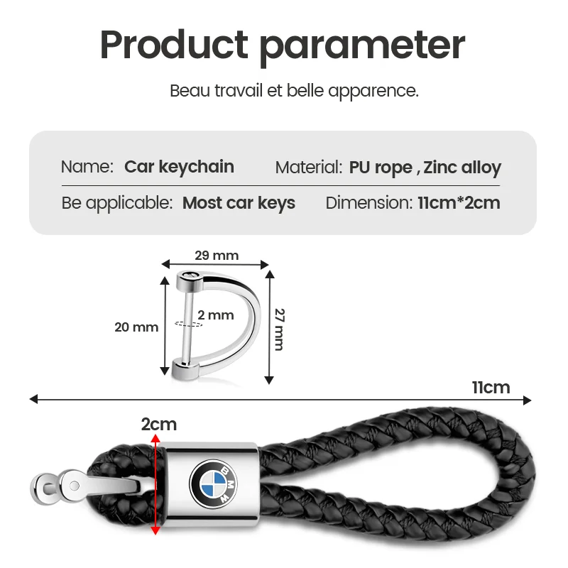 Брелок для ключей ручной работы плетеный кожаный автомобильный брелок со