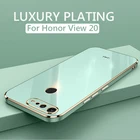 Роскошный квадратный глянцевый чехол для телефона Huawei Honor View 20 View20, противоударный мягкий силиконовый чехол из ТПУ