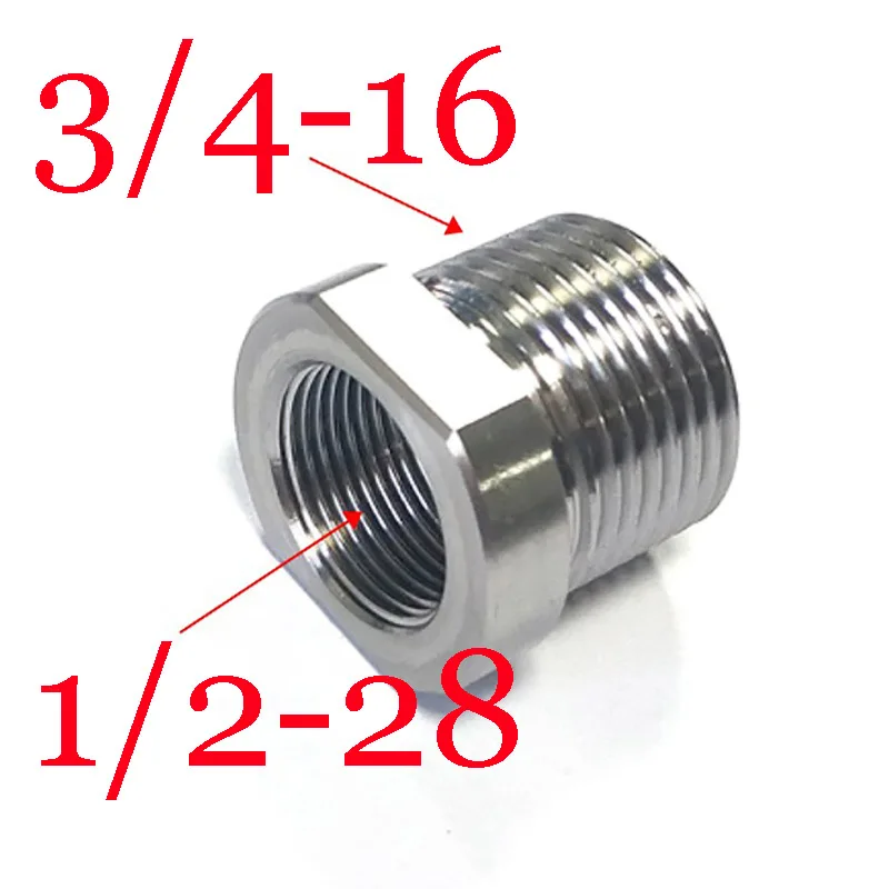 

1/2-28 Female To 3/4-16 Male Stainless Steel Thread Adapter Screw Converter for Napa 4003 Wix 24003 1/2*28 Thread Converter