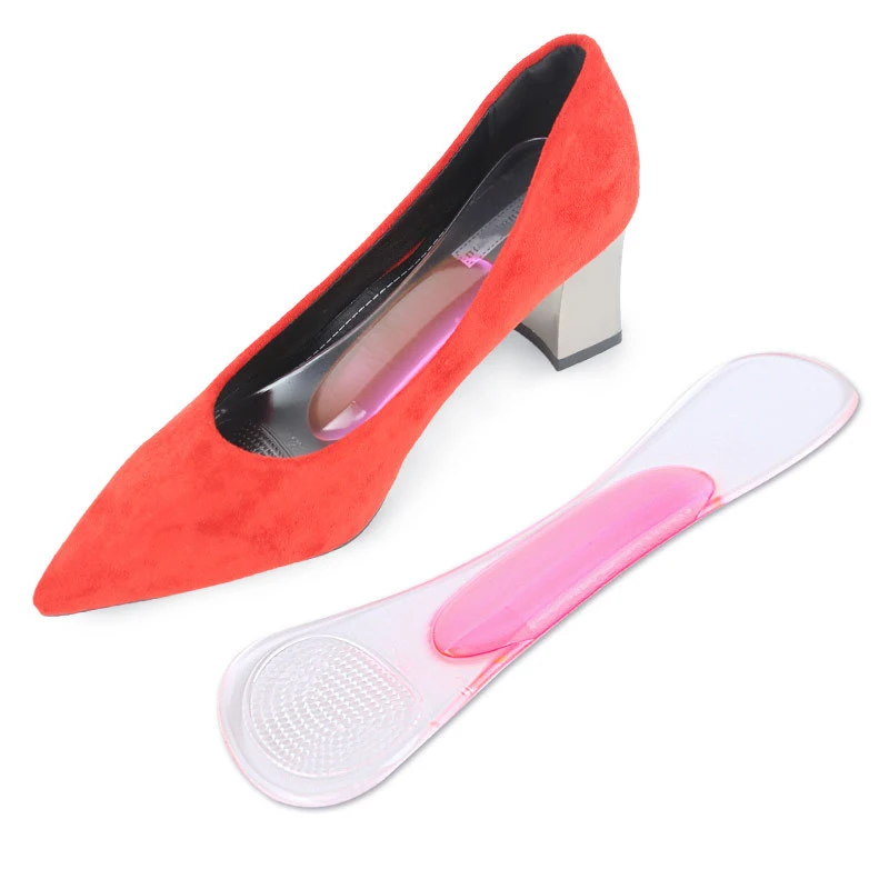 

1pair Non-slip Pain Relife Long Section Silicone Insoles Women High Arch Insoles High Heels Foot Cushion Arch Support Shoes Pads