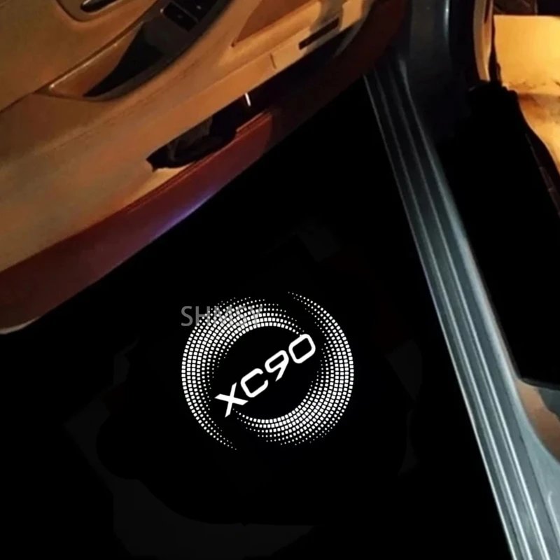 

2X светодиодная лампа с эмблемой, проектор двери автомобиля, призрачная тень, аксессуары для Volvo XC90 2023 2022 2021 2020 2019 2018-2015