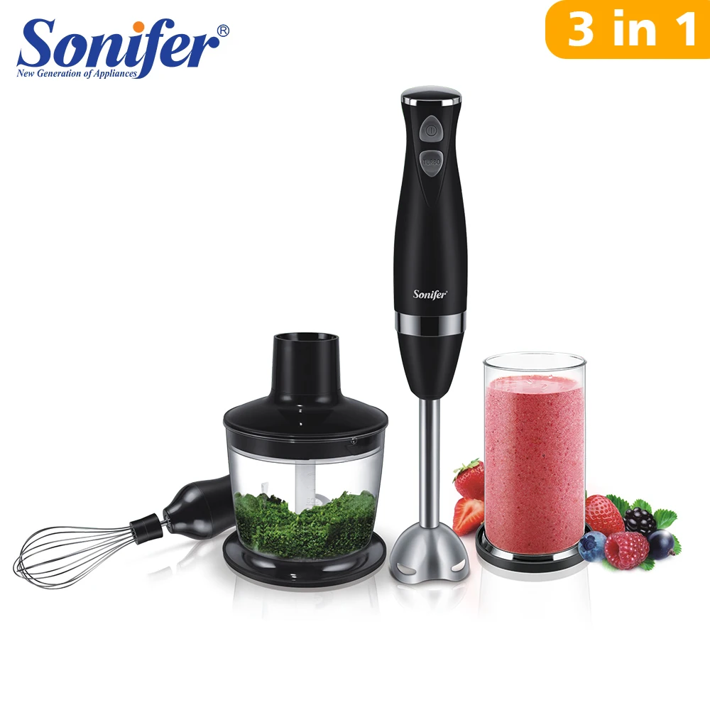 Stainless Steel Hand Blender 3 In 1 Immersion Electric Food 